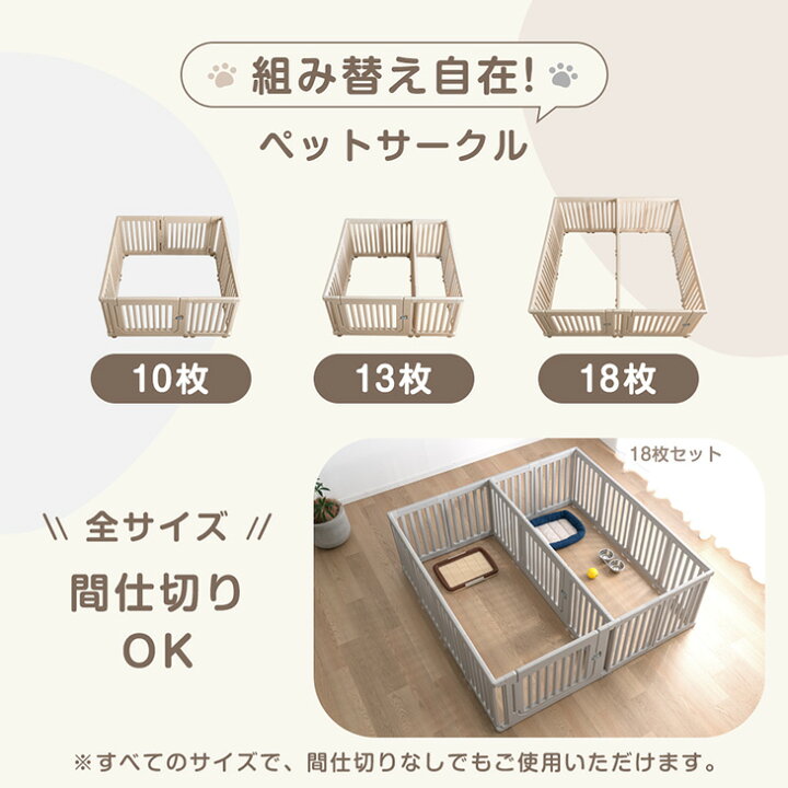 楽天市場】【本日5%引クーポン】 組み替え自在 ペットサークル 10枚/13 