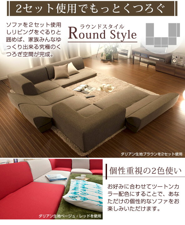 楽天市場】【本日クーポン5%引】 日本製 ローソファ 3点セット ( 1P + 