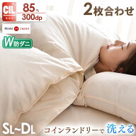 【15日0時~5%引クーポン】 コインランドリーで 洗える 2枚合わせ オールシーズン 羽毛布団 日本製 ホワイ…