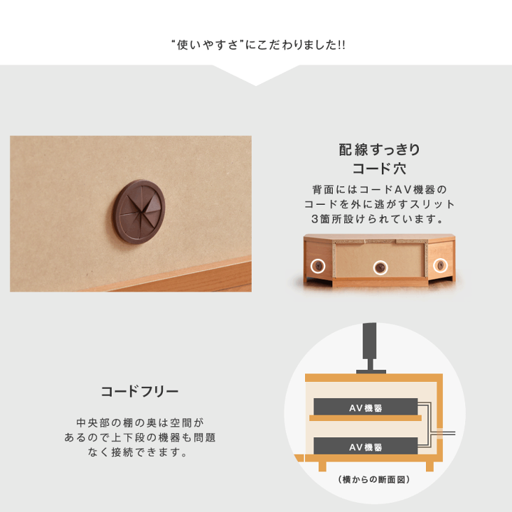 楽天市場】国産 完成品 コーナー テレビ台 幅100 アルダー材