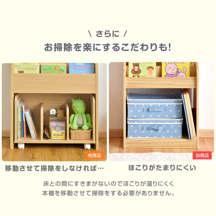 楽天市場】現役ママが考えた絵本ラック 完成品 3段 絵本棚 天然木 幅50 