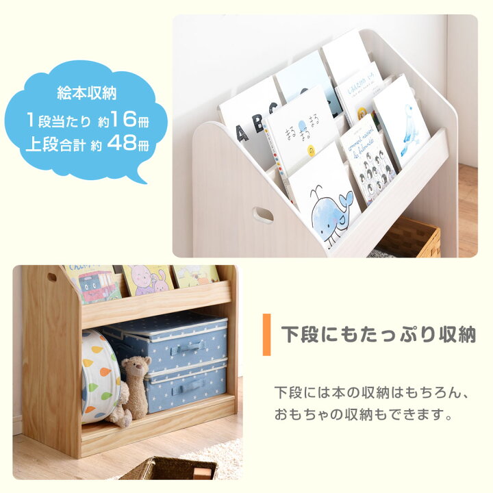 楽天市場】完成品 現役ママが考えた 絵本ラック 幅70 3段 ディスプレイ 