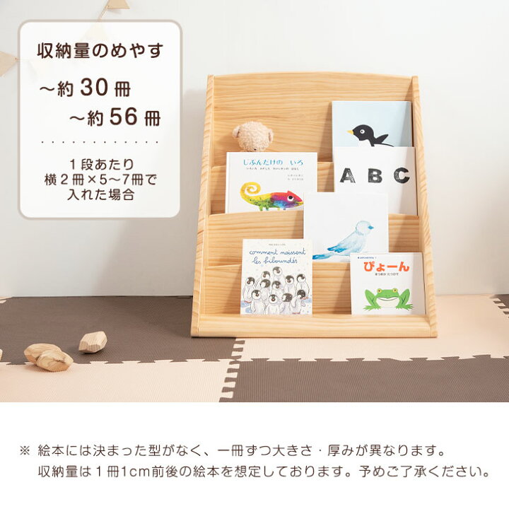 楽天市場】【正午~クーポン5%引】 現役ママが考えた絵本ラック 完成品 