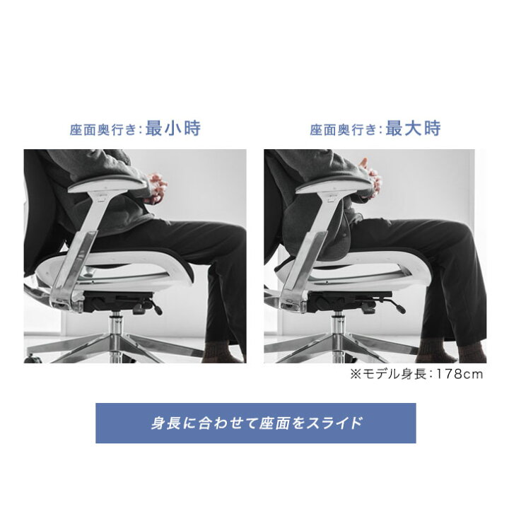 楽天市場】パーソナライズ 多機能チェア メッシュ 4Dアーム 