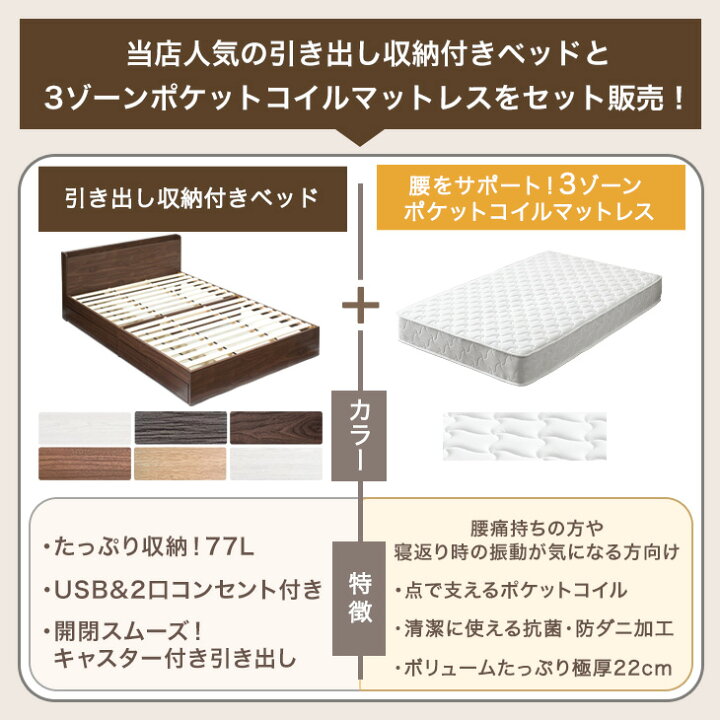 楽天市場】【正午~5％引クーポン】 腰を支える3ゾーン マットレス付 