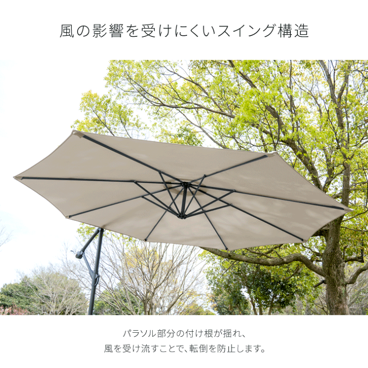 楽天市場】楽天1位 ベース4個セット ガーデンパラソル 大型 300cm 角度