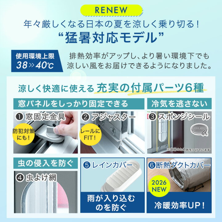 楽天市場】猛暑対応 パワフル冷風 スポットクーラー テラス窓パネル付 