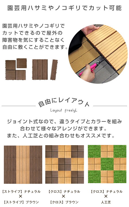楽天市場】人工木 ウッドパネル エンドパーツ 54枚セット ウッドタイル 
