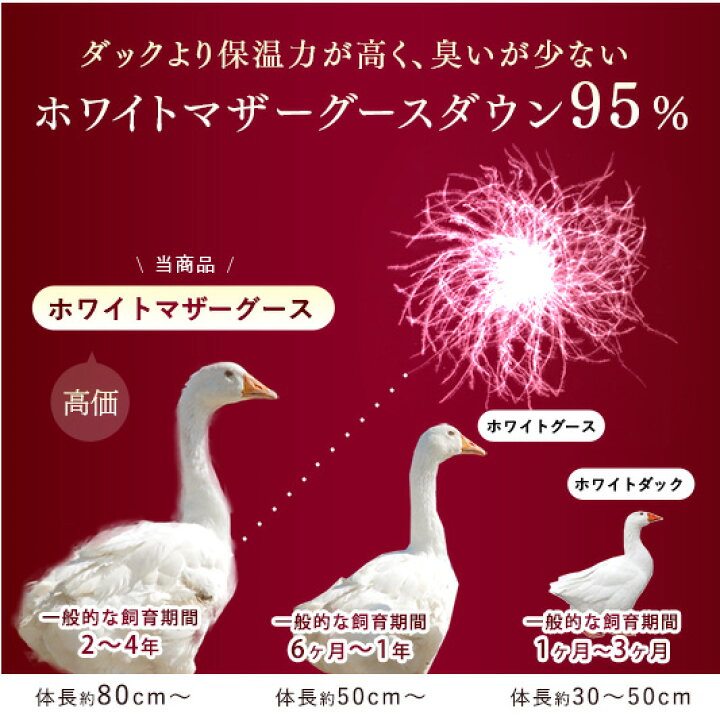 楽天市場】高評価☆4.69！ 超増量 雪国の羽毛 日本製 マザーグース 95 