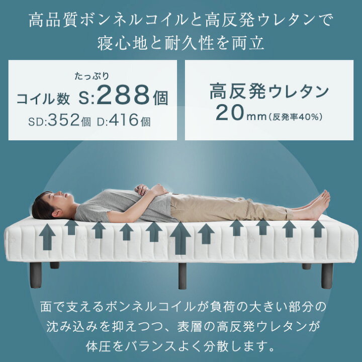 楽天市場】楽天1位 神コスパ！ 組み立て簡単 脚付きマットレス 選べる2 