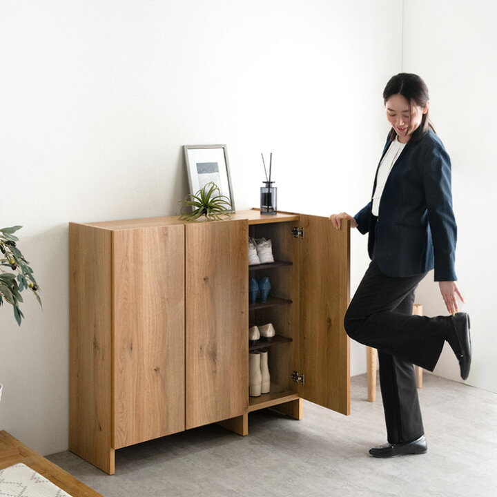 楽天市場】国産 完成品 シューズボックス 幅100 ロータイプ 大容量 