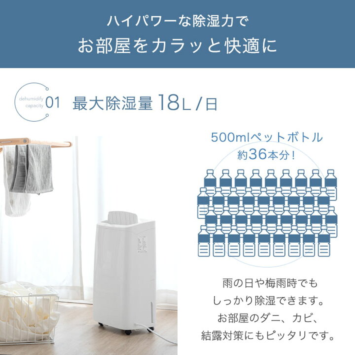 楽天市場】【正午~クーポン5%+1000円引】 ハイパワー除湿18L/日！ 除湿 