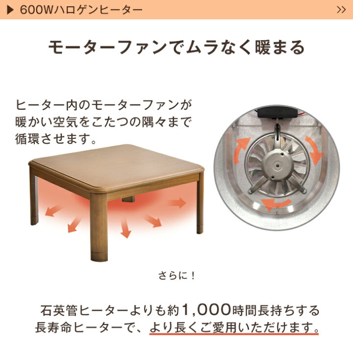 楽天市場】【本日5%引クーポン】 速暖2秒 600Wハロゲンヒーター こたつ 