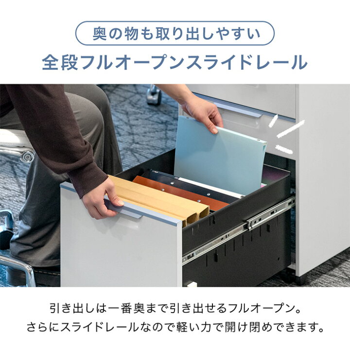 楽天市場】【20時~クーポン5%引】 デスクワゴン 3段 キャスター付き 