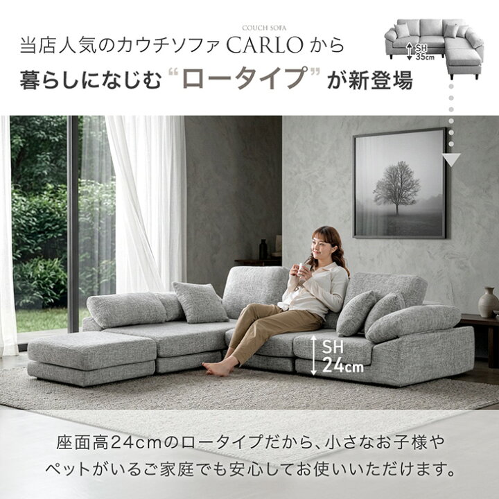 楽天市場】日時指定OK 洗える カバーリング ローソファー 3人掛け 圧縮 