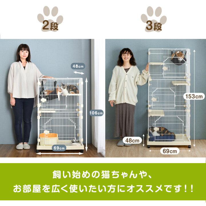 楽天市場】楽天1位 子猫すり抜け防止！ コンパクト 2段 3段 キャット 