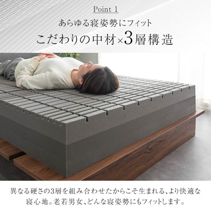 楽天市場】【3層×3ゾーン】寝心地カスタム 極厚 20cm プレミアム 純高 
