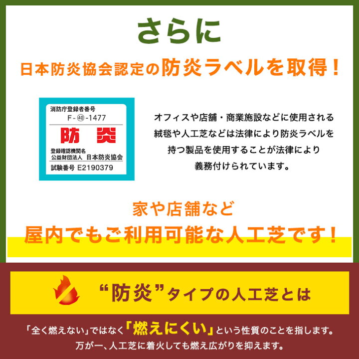 楽天市場】防炎ラベル取得！ リアル 人工芝 1m×10m 2m×10m 芝丈 35mm 