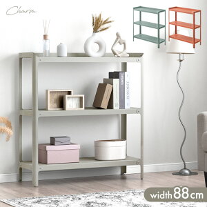 【本日クーポン5%引】 3段 オープンシェルフ 幅88 スリム ラック オープンラック スチールラック スチールシェルフ ブックシェルフ ディスプレイラック キャビネット 本棚 収納棚 棚 シェル