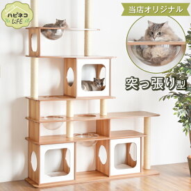 当店オリジナル 木製キャットタワー 幅160cm 突っ張り 麻紐 爪とぎ キャットタワー 多頭飼い キャットウォーク キャットタワー 猫 ねこ ネコ 大型猫 シニア ペット 猫タワー 爪研ぎ キャットシェルフ 木製 クッション 透明 ボウル