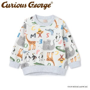おさるのジョージ 総柄トレーナー プティマイン 男の子 女の子 キッズ 子供用 80-130cm petit main 【K】【新作】【2503】【64】