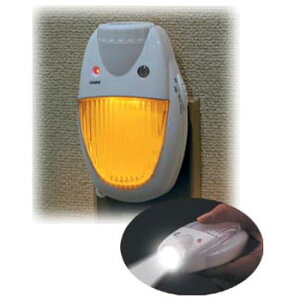 ELPA LEDセンサー付ライト+懐中電灯 TDH-300 LEDライト センサー 懐中電灯 ナイトライト 保安灯 充電式 非常時 軽量 便利 コンセント 明るさ調節 省エネ 長寿命 多機能 自動点灯 コンパクト 安心