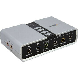 StarTech 7.1ch対応USB接続外付けサウンドカード USB-DACヘッドホンアンプ/ USB-光デジタルオーディオ変換アダプタ S/PDIF対応 8x 3.5mmミニジャック 2x 3.5mmトスリンク角型コネクタ ICUSBAUDIO7D