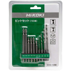 【メール便での発送商品】 ビット10本セット インパクトドライバー・ドライバードリル用 六角二面幅6.35mm [KH13] HiKOKI 0040-1000 ビットセット 六角軸 ドライバービット ドリル