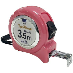 ウィザ(WIZ'A) ロック付メジャー JIS付 16mm幅×長さ3.5m 4904781386406 耐摩耗性 ナイロンコーティング 目盛仕様
