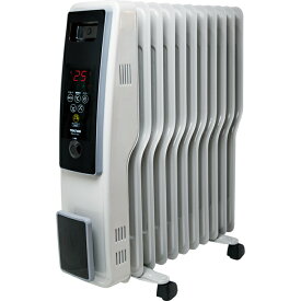 オイルヒーター 11枚フィン デジタル表示 1200W/700W/500W 切替式(グレイッシュホワイト) TEKNOS TOH-D1101 切替式 グレイッシュホワイト 消費電力 空気を汚さない 自然対流 転倒OFFスイッチ 乾燥させない 優しく暖める 省エネ