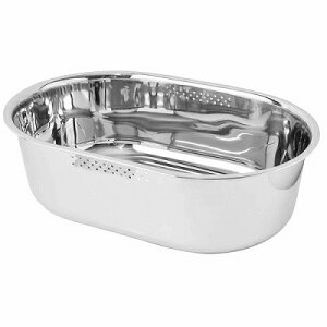 AQUASIDE AQUASIDE ステンレス 洗い桶(ゴム底付) 小判型 4904781915750 洗い桶 シンク 使いやすい 長いもの 穴付き 便利 インド製 ゴム底