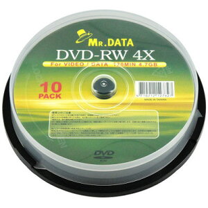 C DVD-RW 4.7GB 10Xsh f[^p 4{Ή [J[[x MR.DATADVD-RW474X10PSy[ڈF1Tԁz 10 4{
