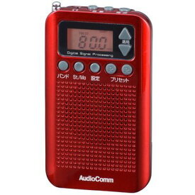 オーム電機 DSP式 ポケットラジオ(レッド) RAD-P350N-R