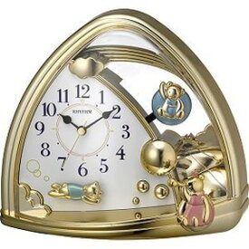 リズム 置き時計 飾り振り子付き ファンタジーランド762SR(ゴールド) 4SG762SR18