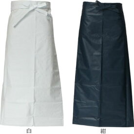 カジメイク 1901 ターポリン腰下前掛 紺 M 4963527191131【納期目安：1週間】 ターポリン 腰下前掛 抗菌防臭 PVC 水洗い 食品加工 洗車 庭掃除 業務用 エプロン