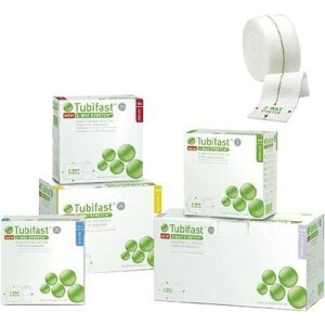 メンリッケヘルスケア チューブ型包帯チュビファースト(2-WAY)ラインカラー:グリーンサイズ(伸ばす前):5.0cm×10m 22-2200-01 チューブ型包帯 ウェットラップ スキンケア 薬物療法 アトピー性皮膚