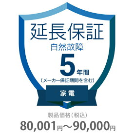 自然故障保証 5年間に延長 家電(エアコン・冷蔵庫以外) 80001～90000円 K5-SK-253119