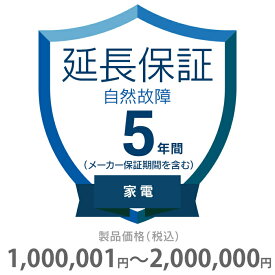 自然故障保証 5年間に延長 家電(エアコン・冷蔵庫以外) 1000001～2000000円 K5-SK-253128