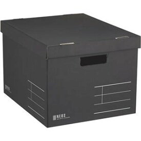 （まとめ） コクヨ 収納ボックス（NEOS）Lサイズ フタ付き ブラック A4-NELB-D 1個 【×5セット】 ds-2115672
