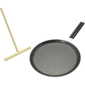 IH対応 ファイバーライン クレープパン 24cm&トンボセット クレープ ガレット パンケーキ作り クレープメーカー TAKAGI 4907052853768 24cm お菓子作り スイーツ 日本製 熱伝導 浅型パン ガス火