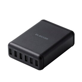 スマートフォン・タブレット用AC充電器/USB-A6ポート(おまかせ充電)/電源ケーブル1.5m/ブラック エレコム MPA-ACD03BK
