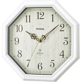 MAG 清潔感のある白を基調とした風水で縁起が良いとされる八角掛時計 電波掛時計 八卦 (ホワイト) W-668WH
