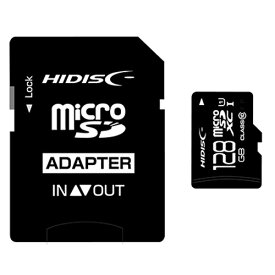 磁気研究所 【メール便での発送商品】HIDISC microSDHCカード 128GB CLASS10 UHS-1対応 SD変換アダプタ付き HDMCSDX128GCL10UIJP3【納期目安：1週間】