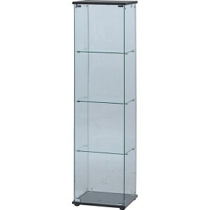 不二貿易 ガラスコレクションケース(クリア)4段 FJ-98880 ガラスケース コレクション クリア 耐荷重 ディスプレイ 強化ガラス 収納 組立式 インテリア 台湾製 AR View AR表示対応