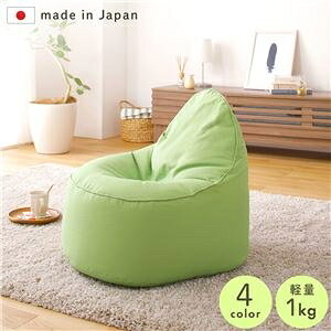 ビーズクッション ソファ グリーン 日本製 リラックス しずく 背もたれ 軽量 コンパクト クッション 1人掛け ファブリック オックスフォード 生地 ds-2269565 エコビーズ 耐久性 2重ファスナー