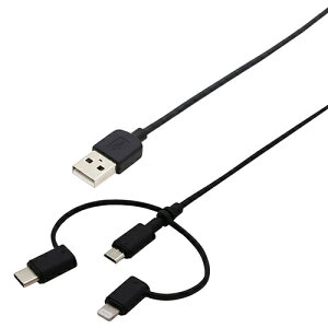wantobe Type-C&Lightningϊt3WayP[u1.0m WCLM3WC100BKy[ڈF1Tԁz Type-C Apple Lightning microUSB MFI USB PD [d f[^ʐM 3in1 @\ M ֗ X}[gtH ^ubg USB[d p\R