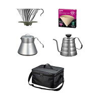 V60 アウトドアコーヒーベーシックセット ハリオ O-VOCB アウトドア コーヒー メタル ドリッパー サーバ…