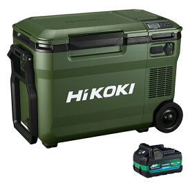 HiKOKI（日立工機） 14.4/18V コードレス冷温庫 25Lタイプ 3電源対応 -18℃～60℃ 17段階温度設定 高容量蓄電池1個付き ACアダプタ 車載用DCコード付き フォレストグリーン UL18DBA(WMGZ)