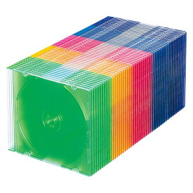 【あす楽】サンワサプライ Blu-ray・DVD・CDケース(スリムタイプ・50枚セット・5色ミックス) FCD-PU50MXN2