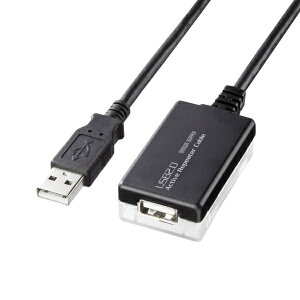 サンワサプライ 12m延長USB2.0アクティブリピーターケーブル KB-USB-R212N USB2.0 アクティブリピーターケーブル 12m延長 リピーター機能 バスパワー RoHS対応 480Mbps通信速度 Windows対応 Mac対応 ノイズ